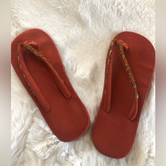 Beaded Orange Sandals, Quite Comfortable - Picture 9 of 15